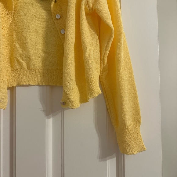 Pristinely Cute Lulus Light Yellow Button-Up Cardigan - Picture 5 of 6